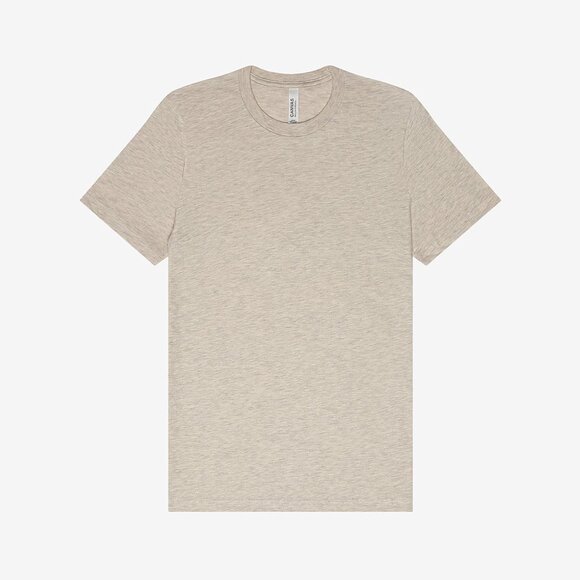 Bella + Canvas 3001CVC Unisex Jersey Tee. Heather Prism Natural Color. - Picture 3 of 4